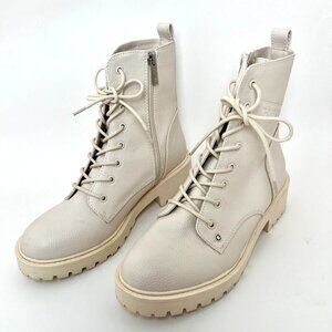 Guess Womens Combat Lace-Up Ankle Boots With Side Zipper Size 8.5